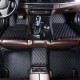 Black and Blue Stitching Luxury Leather Diamond Car Floor Mats Canada