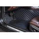 Black and Blue Stitching Luxury Leather Diamond Car Mats Canada