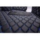 Black and Blue Stitching Luxury Leather Diamond Car Mats Canada