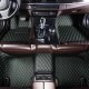 Black and Green Stitching Luxury Leather Diamond Car Floor Mats Canada