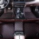 Black and Red Stitching Luxury Leather Diamond Car Floor Mats Canada