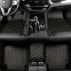 Black and Yellow Stitching Luxury Leather Diamond Car Floor Mats Canada