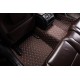 Dark Brown Luxury Leather Diamond Car Mats Canada