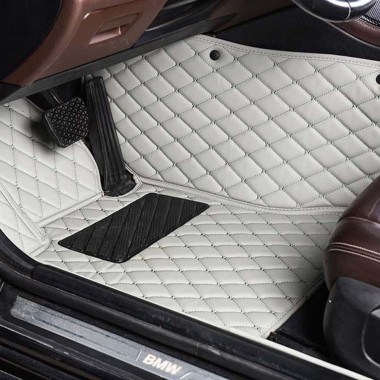 Grey Luxury Leather Diamond Car Mats Canada