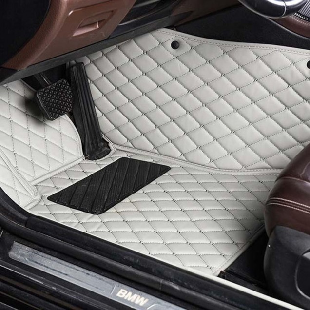 Grey Luxury Leather Diamond Car Mats Canada