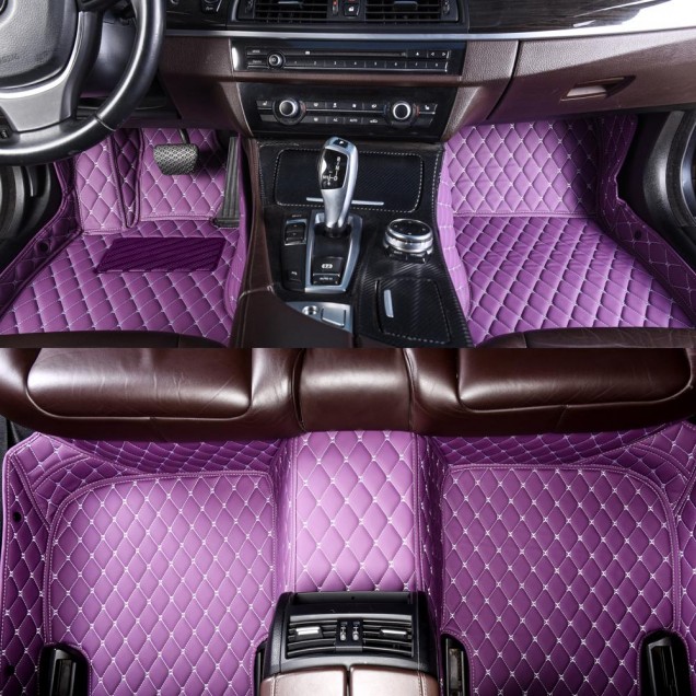 Purple Luxury Leather Diamond Car Floor Mats Canada