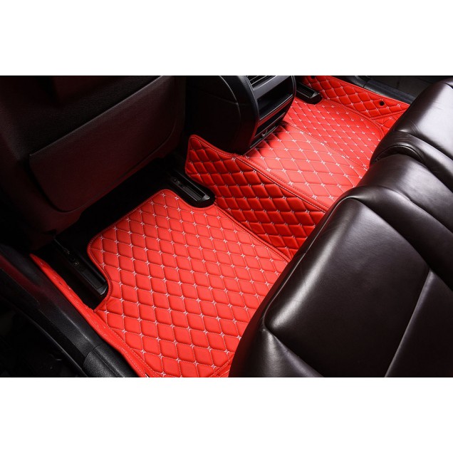 Red Luxury Leather Diamond Car Mats Canada
