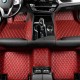 Wine Red Luxury Leather Diamond Car Floor Mats Canada
