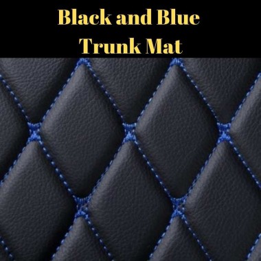Black and Blue Stitching Luxury Leather Diamond Trunk Base Mats Canada