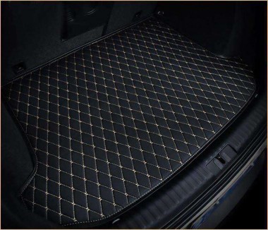 Black and White Stitching Luxury Leather Diamond Trunk Base Mats Canada