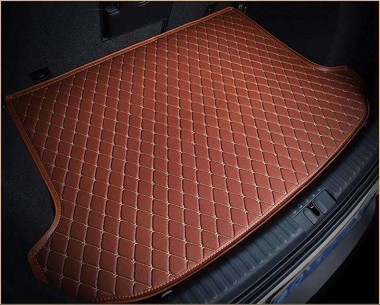 Brown Luxury Leather Diamond Trunk Base Mats Canada