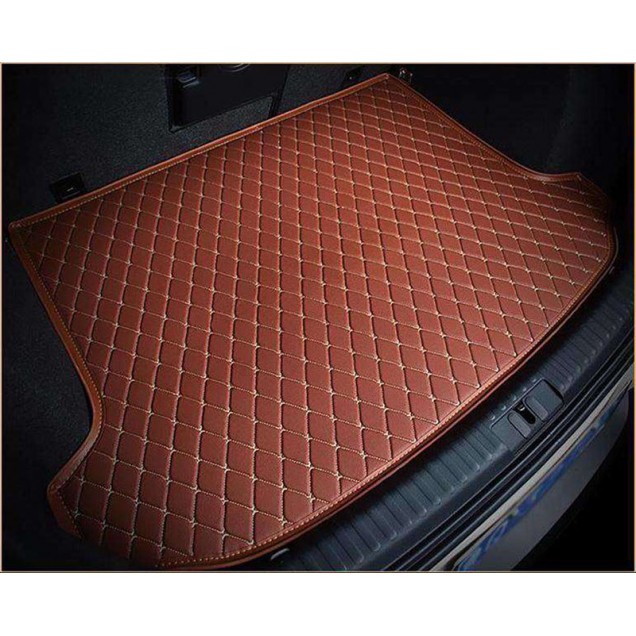 Brown Luxury Leather Diamond Trunk Base Mats Canada