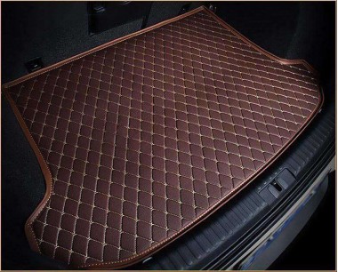 Dark Brown Luxury Leather Diamond Trunk Base Mats Canada