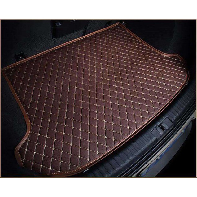 Dark Brown Luxury Leather Diamond Trunk Base Mats Canada
