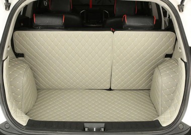 Grey Full Cover Luxury Leather Diamond Trunk Car Mats Canada