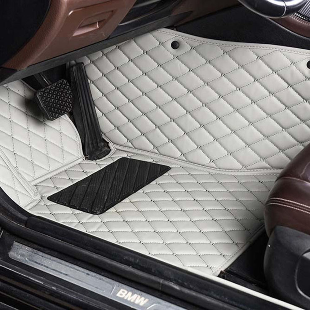 Grey Luxury Leather Diamond Car Mats Canada