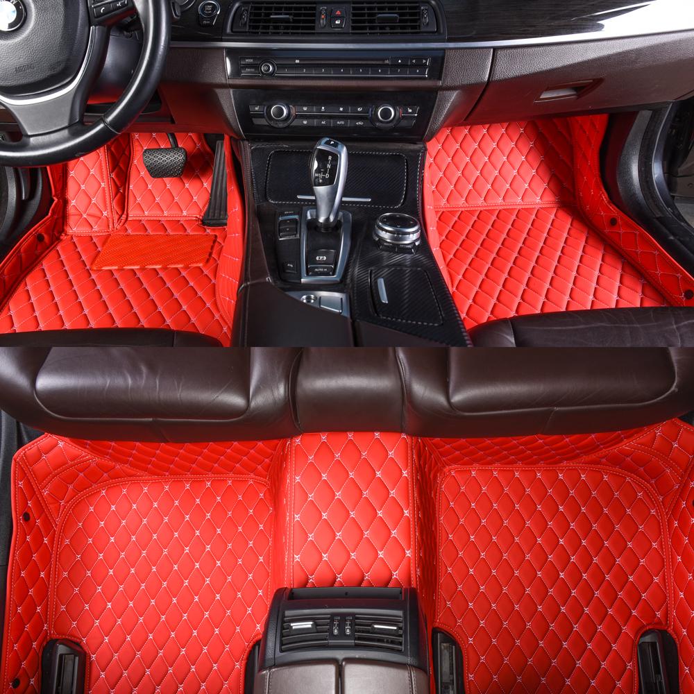 Red Luxury Leather Diamonds Car Mats Canada