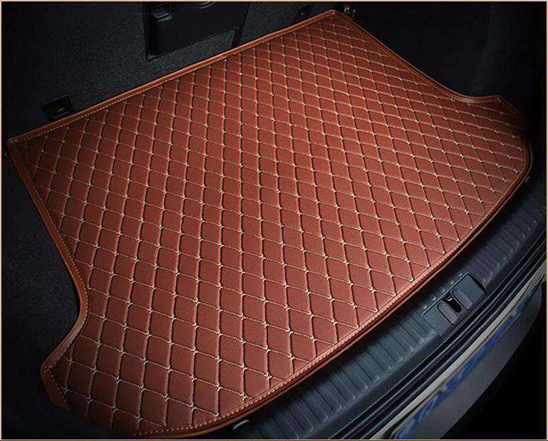 Brown Luxury Leather Diamond Trunk Base Mats Canada