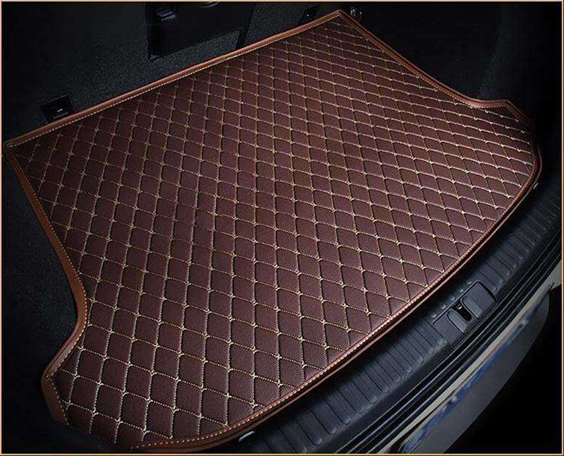 Dark Brown Luxury Leather Diamond Trunk Base Mats Canada